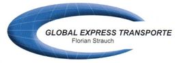 Logo von Global Express Transporte mit einem blauen Globus und dem Namen Florian Strauch.