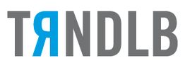 Logo mit grauen Buchstaben "TRNDLB", das "R" ist blau und gespiegelt.