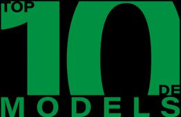 Schwarzes Bild mit grünem Text: "Top 10 de MODELS".