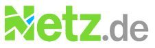 Logo mit grünem "Netz" und grauem ".de", der Buchstabe "N" hat ein blaues Dreieck.