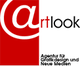 Artlook-Logo: Text "@rtlook" in rot und schwarz, mit Slogan "Agentur für Grafikdesign und Neue Medien".