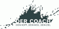 Logo mit Text: "Der Coach - Den Kopf. Den Weg. Das Ziel." und schwarzem Pinselstrich.
