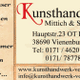 Werbeanzeige für Kunsthandwerk Mütlich & Steini GbR mit Kontaktinformationen und Produkte.