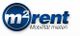 Logo mit der Aufschrift "m²rent Mobilität mieten" in blauem Schriftzug auf weißem Hintergrund.