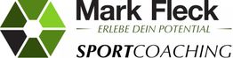 Grünes Logo und Text: "Mark Fleck, Erlebe dein Potential, Sportcoaching".