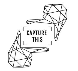 Geometrische handen wijzen naar "Capture This" in het midden.