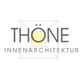 Logo von Thöne Innenarchitektur mit gelbem Quadrat im Hintergrund.