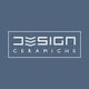 Logo su sfondo blu con testo "DESIGN CERAMICHE" in bianco.