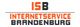 Logo mit den Buchstaben "ISB" und dem Text "Internetservice Brandenburg" in Schwarz und Orange.