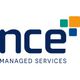Logo mit Aufschrift „nce Managed Services“ und drei bunten Quadraten rechts oben.