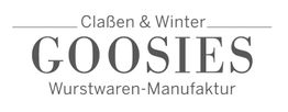 Logo mit Text: „Claßen & Winter GOOSIES Wurstwaren-Manufaktur“.