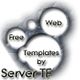 Blasen mit den Worten: „Free Web Templates by Server TF“ auf weißem Hintergrund.