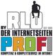 RLO-Logo mit Silhouette, Text "Der Internetseiten Profi, seit 1989", buntes Wort "Profi".