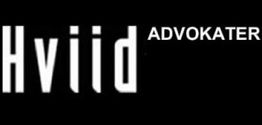 Sort baggrund med teksten "Hviid ADVOKATER" i hvid.
