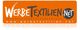 Orange-weißes Logo mit "WerbeTextilien.net" und Webseite unten.