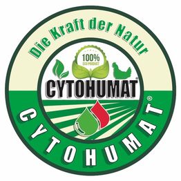 Logo mit Text "Die Kraft der Natur", "100% Eco Product" und "Cytohumat" mit Pflanzen- und Tiericons.