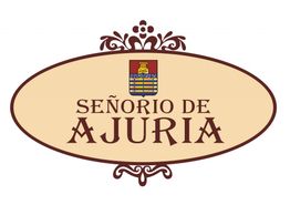 Emblema ovalado con la inscripción: "SEÑORÍO DE AJURIA" y un escudo en la parte superior.
