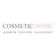 Text: "Cosmetic Home: Kosmetik, Wellness, Nageldesign" in Grau und Rosa auf weißem Hintergrund.