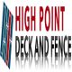 Logo of High Point Deck and Fence with stylized vertical panels.