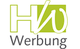 Logo mit den Buchstaben "HW" in Grün und Weiß, darunter der Schriftzug "Werbung".
