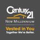 Century 21 New Millennium logo with the text "Vested in You, Together We're Better."