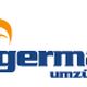 Logo von Germania Umzüge Berlin mit stilisiertem orangefarbenem Symbol links des Firmennamens.