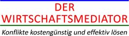 Text: "DER WIRTSCHAFTSMEDIATOR, Konflikte kostengünstig und effektiv lösen."