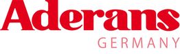 Rotes Logo von Aderans Germany auf weißem Hintergrund.