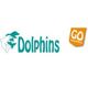 "Dolfijnlogo met tekst 'Dolphins' en oranje schild met 'GO DOLPHINS.NL'"