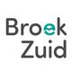 Tekst 'Broek Zuid' met een turquoise golvend symbool in de 'e'.