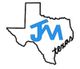 Outline of Texas with "JM" in blue and "texas" written in black script inside.