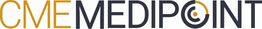 Logo mit den Worten "CME MEDIPoint" in Gold und Schwarz.