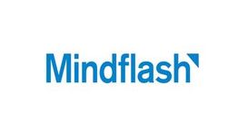 Mindflash logo with blue text and a small triangular shape above the letter "h".