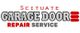 Logo for Scituate Garage Door Repair Service with red and grey text.