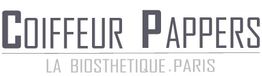 Logo von "Coiffeur Pappers" mit dem Slogan "La Biosthetique. Paris".