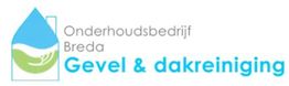 Logo van Onderhoudsbedrijf Breda: Gevel- en dakreiniging, met een blauwe en groene druppel.