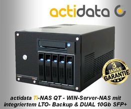 Windows Server NAS mit dual 10Gb SFP+, dual 1Gb RJ45 sowie integriertem LTO Backup
