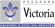 Logotipo del Programa Victoria, con el lema "Aprender a vivir sin adicción".