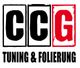 Logo mit den Buchstaben "CCG" und dem Text "Tuning & Folierung" in Schwarz und Rot.
