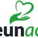 Logo van "Steunactie" met groene hand en hart in de letters.