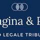 Logo Ferragina & Parisi su sfondo blu, con dicitura "Studio Legale Tributario" in bianco.