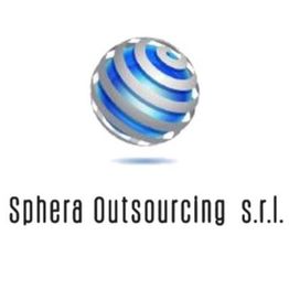 Logo di Sphera Outsourcing s.r.l. con un globo stilizzato blu e argento.