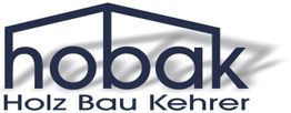 Logo von "hobak" mit Text "Holz Bau Kehrer", stilisiertes Dach darüber.