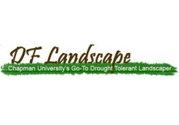 DF Landscape logo with text: "Chapman University's Go-To Drought Tolerant Landscaper".