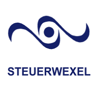 Logo mit abstraktem Symbol und dem Text "STEURWEXEL" in blauer Schrift.