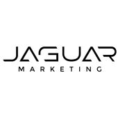 Logo van Jaguar Marketing met zwarte tekst op een witte achtergrond.