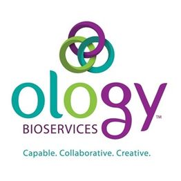 Logo of Ology Bioservices with interlocking circles and text: "Capable. Collaborative. Creative."