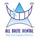 Logo of All Brite Dental featuring a smiling face with a sparkle and the text "Beyond Expectations!"