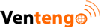 Logo von Ventengo in Schwarz und Orange mit Funkwellen.