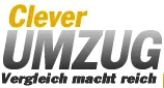 Schriftzug "Clever Umzug: Vergleich macht reich" in Gelb und Grau auf weißem Hintergrund.